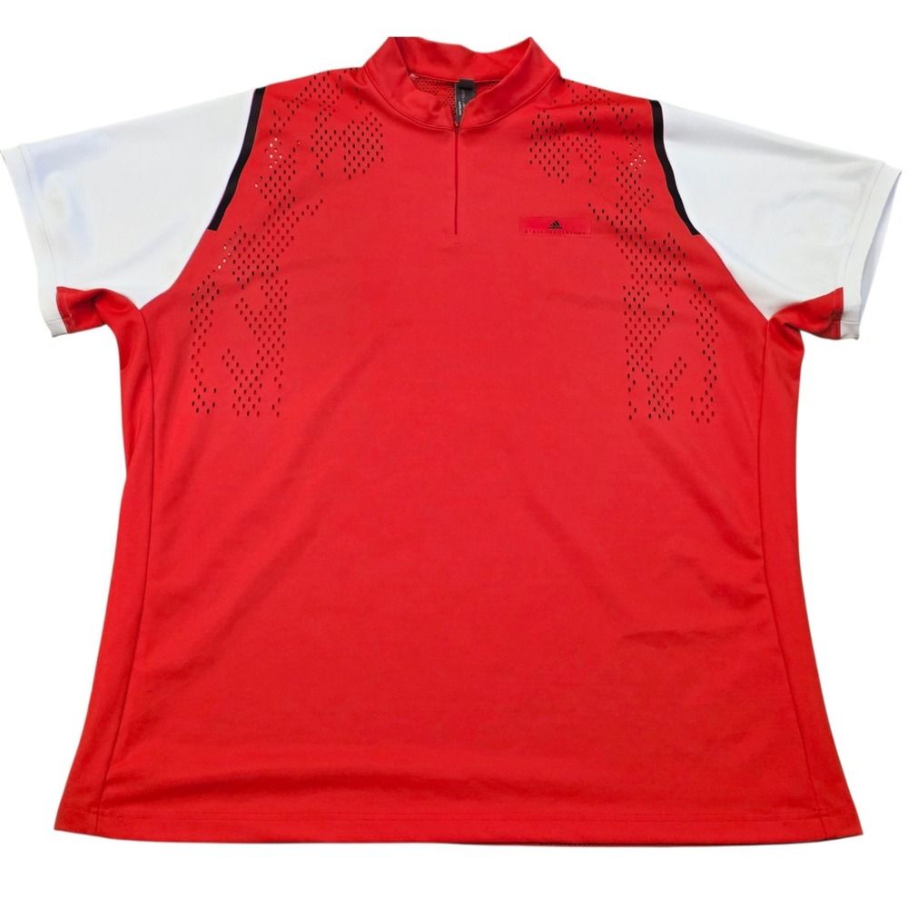 Adidas x Stella McCartney Barricade Court Zip Tennis Shirt Red White Mens 2XL